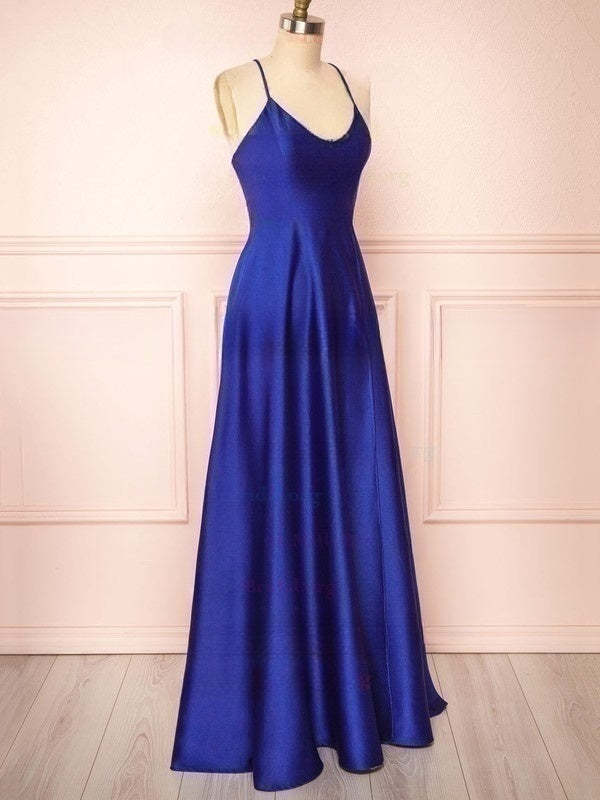 A-line V-neck Silk-like Satin Floor-length Bridesmaid Dresses