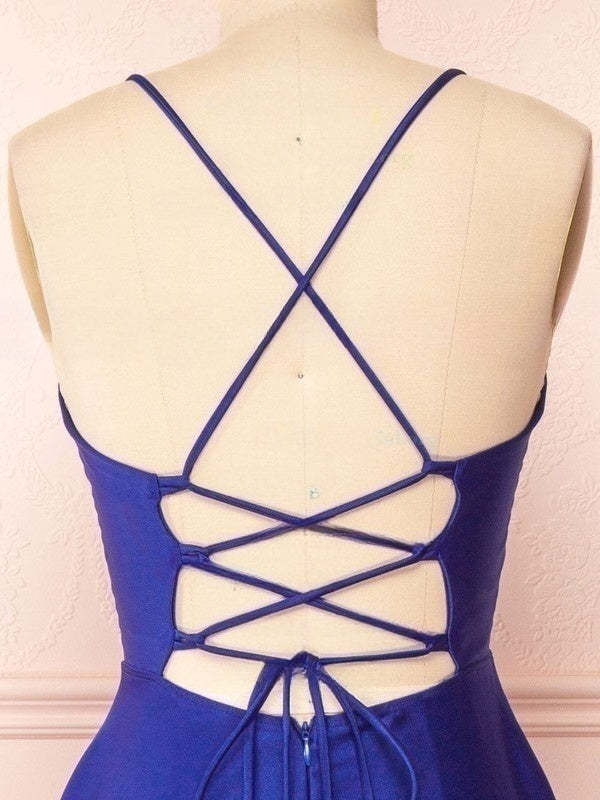 A-line V-neck Silk-like Satin Floor-length Bridesmaid Dresses