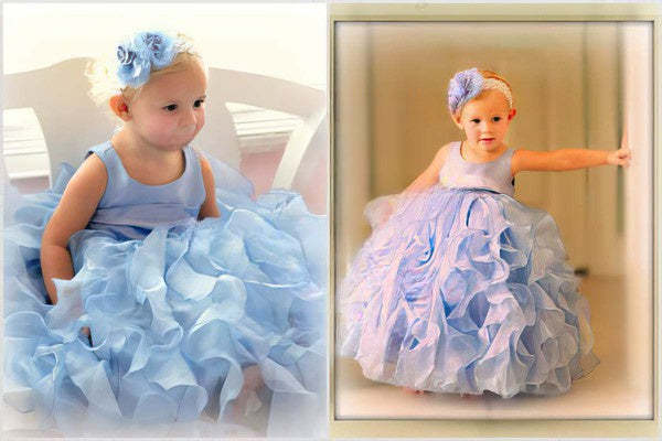 Organza Floor-length Flower Girl Dresses with a Ball Gown Scoop Neck
