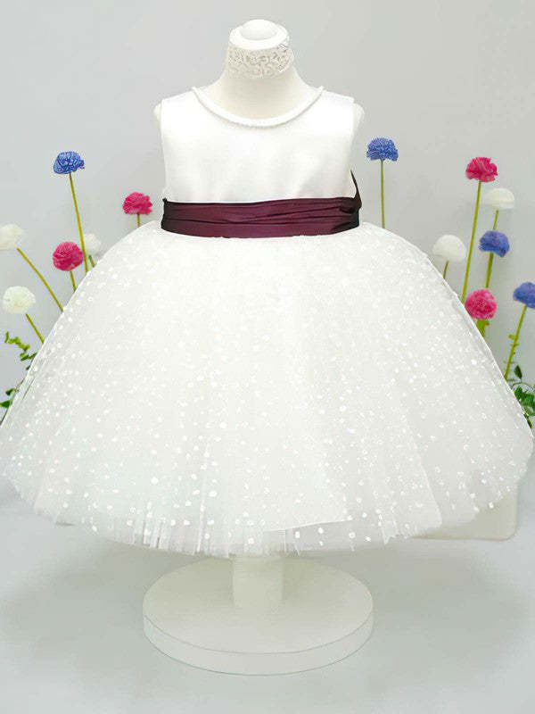 Elegant Ball Gown Scoop Neck Tulle Flower Girl Dresses