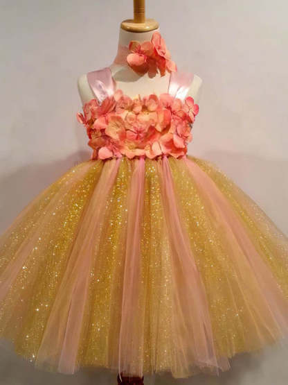 Beautiful Ball Gown Strapless Tulle Flower Girl Dresses with Sashes / Ribbons