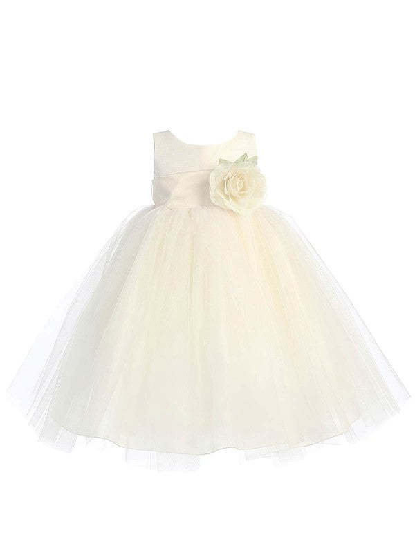 Scoop Neck Tulle Ball Gown with Sashes & Ribbons for Boutique Flower Girl Dresses