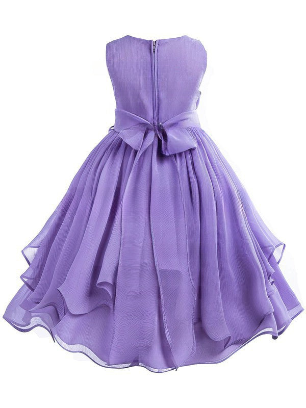 Cheap Flower Girl Dresses - A-line Scoop Neck Chiffon Floor-length Sashes / Ribbons