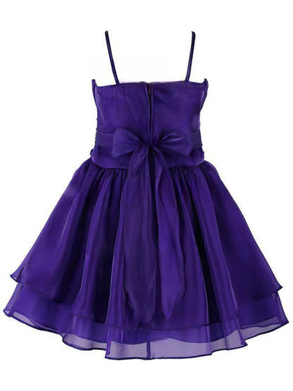 Original A-line Square Neckline Organza Beading Knee-length Flower Girl Dresses