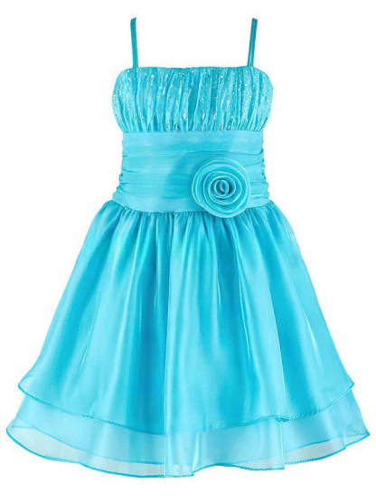 Original A-line Square Neckline Organza Beading Knee-length Flower Girl Dresses