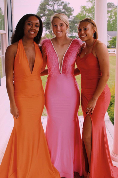 Elegant Light Blue Satin Mermaid Prom Dress with Halter Neckline and Backless Design