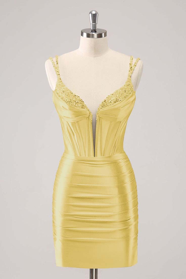 Black Sequins Short Mini cocktail Dress