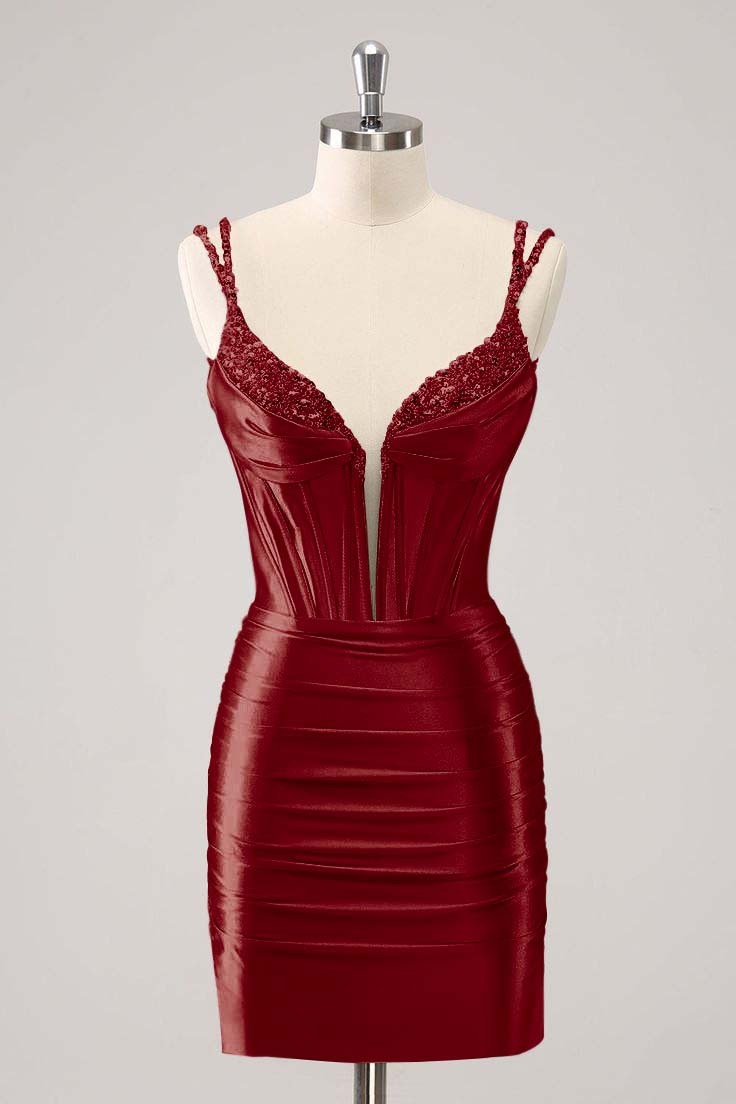 Black Sequins Short Mini cocktail Dress