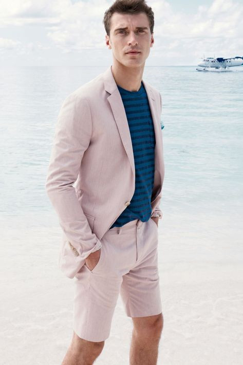 Gentle Pink Summer Blazer for Groom with Notched Lapel