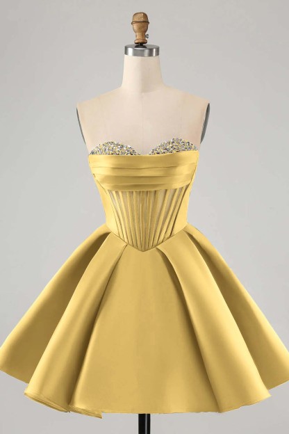 Fuchsia Beaded Sweetheart Fascinating Bud Short Mini cocktail Dress