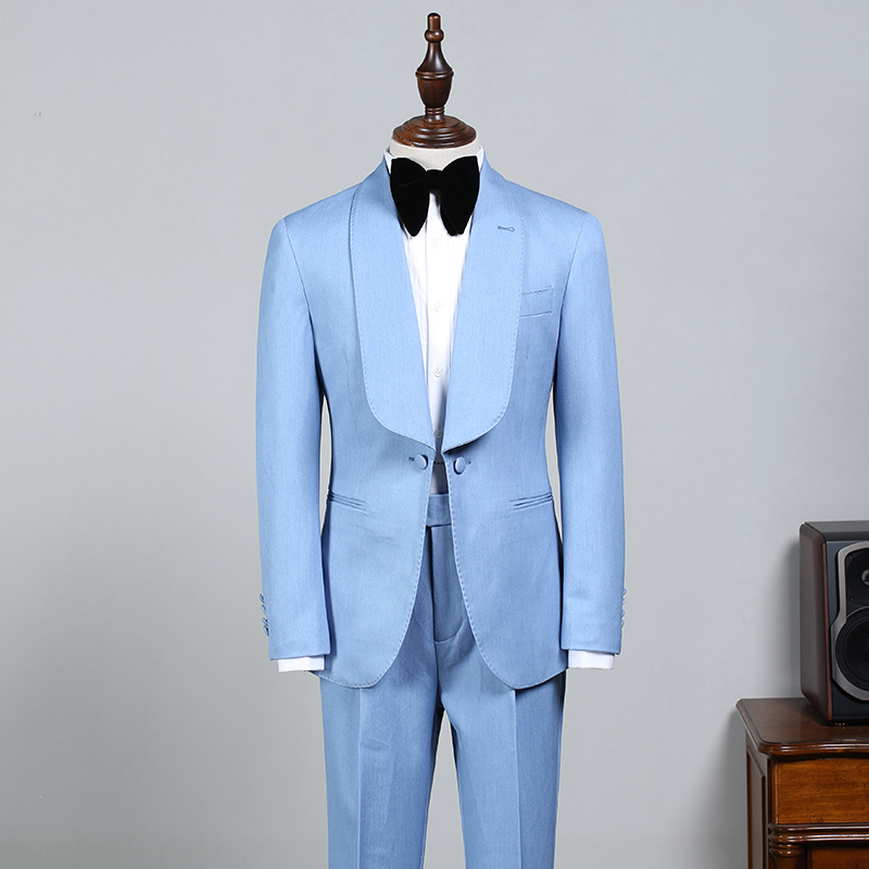 Sky Blue Rock Stylish Bespoke Wedding Suit for Grooms
