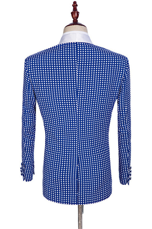 Handsome Blue Shawl Lapel One-Button Wedding Suit for Men