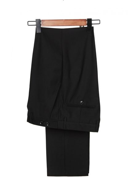 Black-and-Gray Cruciform Satin Double-Breasted Peak Lapel Men's Formal Suit
