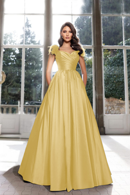 Tassel Sleeveless Straps A Line Long Formal Dress Pleated Dark Navy