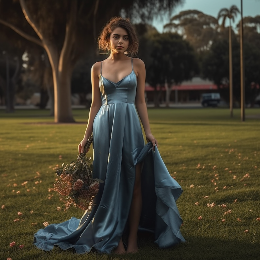 Spaghetti Strap Sleeveless Dusty Blue Prom Dress With Split