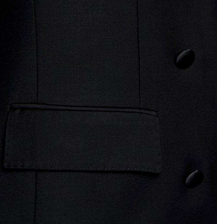Luxury Black Two-Piece Wedding Tuxedo with Double-Breasted Design