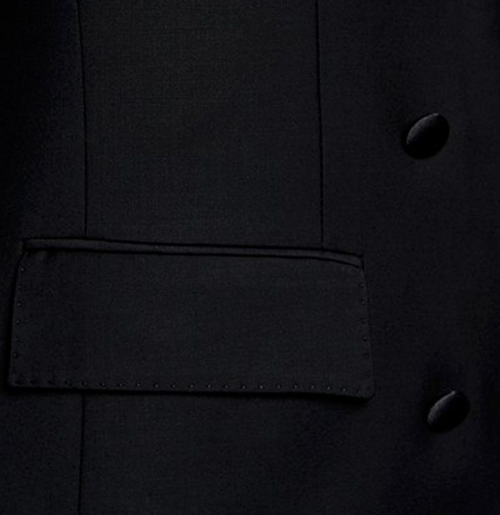 Luxury Black Two-Piece Wedding Tuxedo with Double-Breasted Design