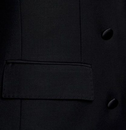 Luxury Black Two-Piece Wedding Tuxedo with Double-Breasted Design