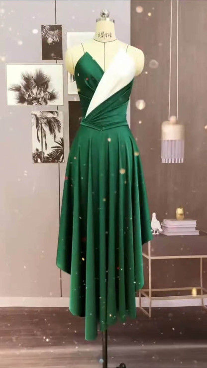 Green and White Junior Bridesmaid Dress