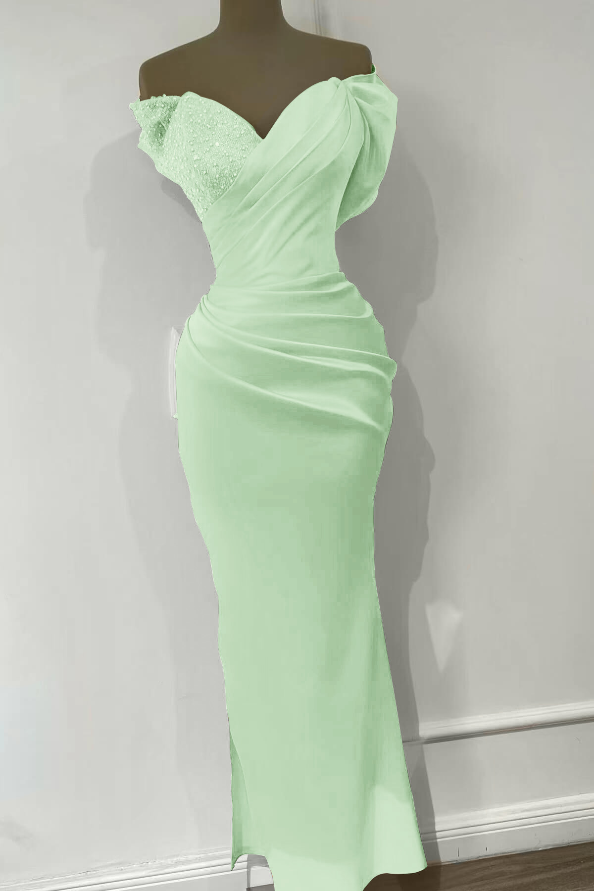 Mermaid Orange Sequins Evening Dress With Off-The-Shoulder Sweetheart