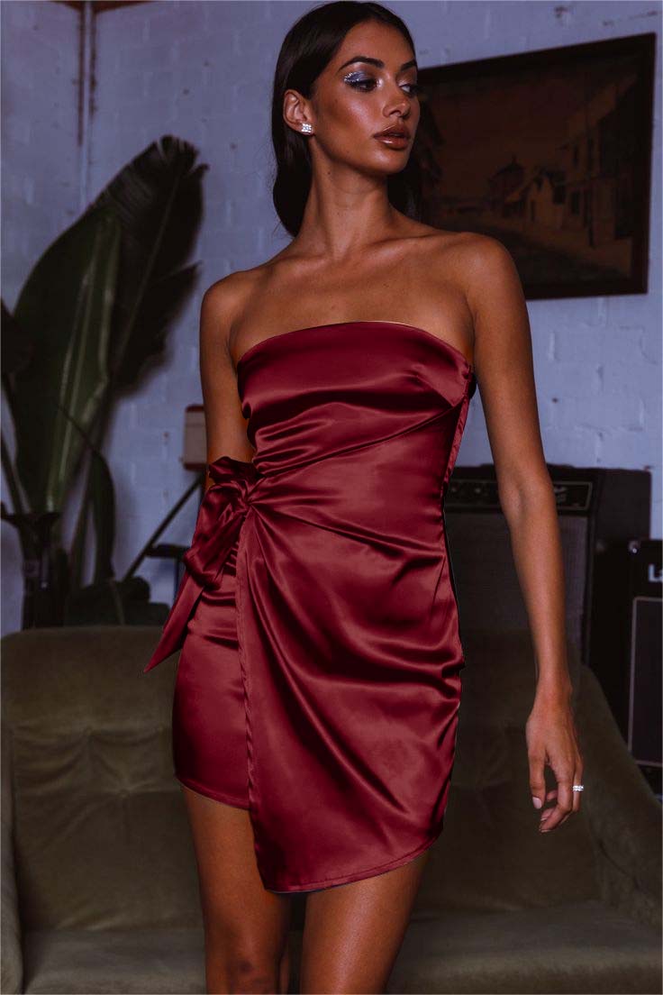 Sky Blue Bright Strapless Side Ties Charming Short Mini cocktail Dress