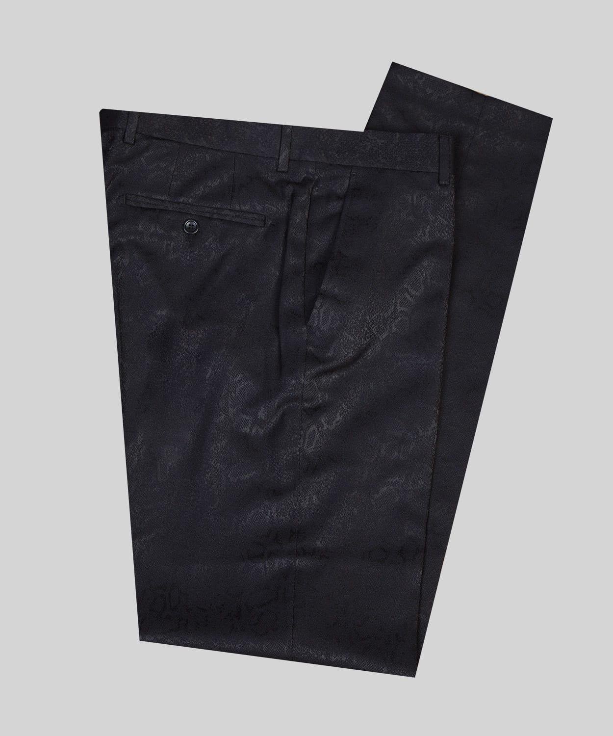 Black Shawl Lapel Double-Breasted Jacquard Wedding Suit