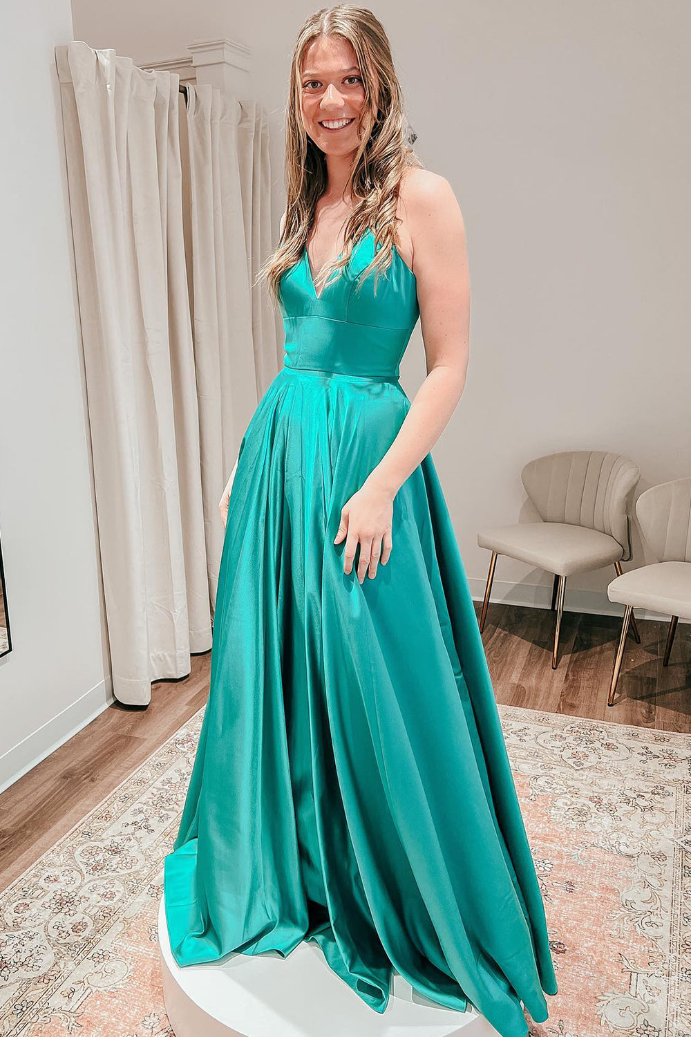 Burgundy Long Prom Dress with Simple A-Line Cut and Criss Cross Spaghetti Straps