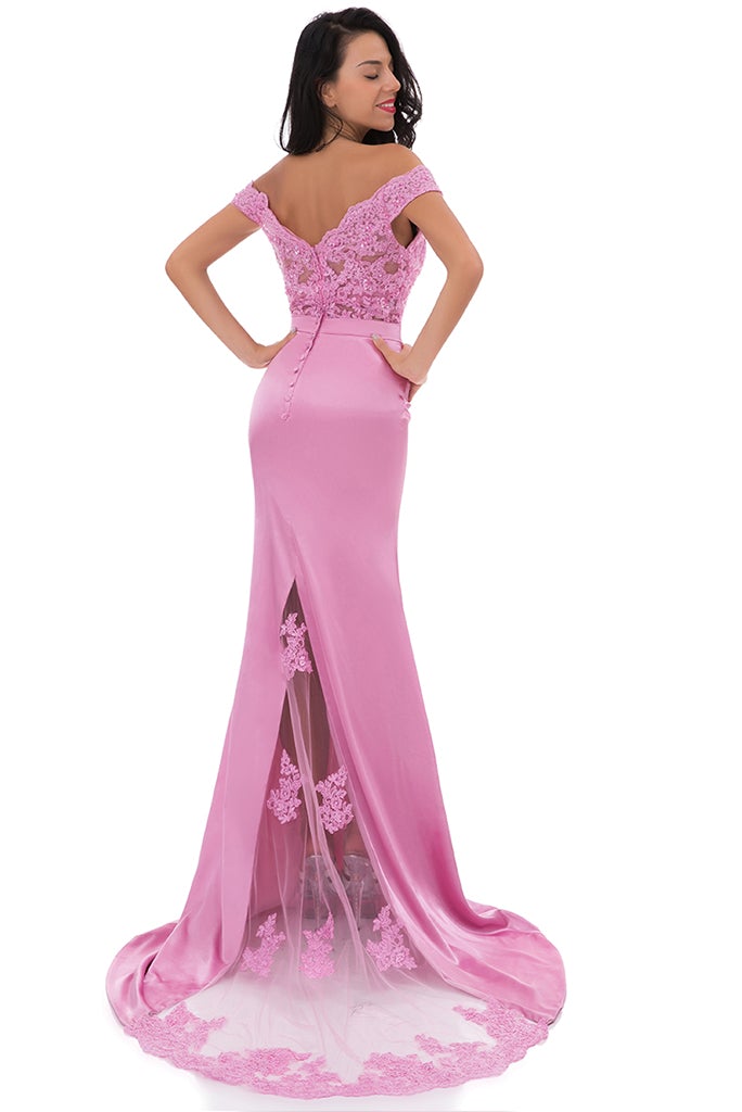 Mermaid Off-the-Shoulder Bridesmaid Dress with Appliques
