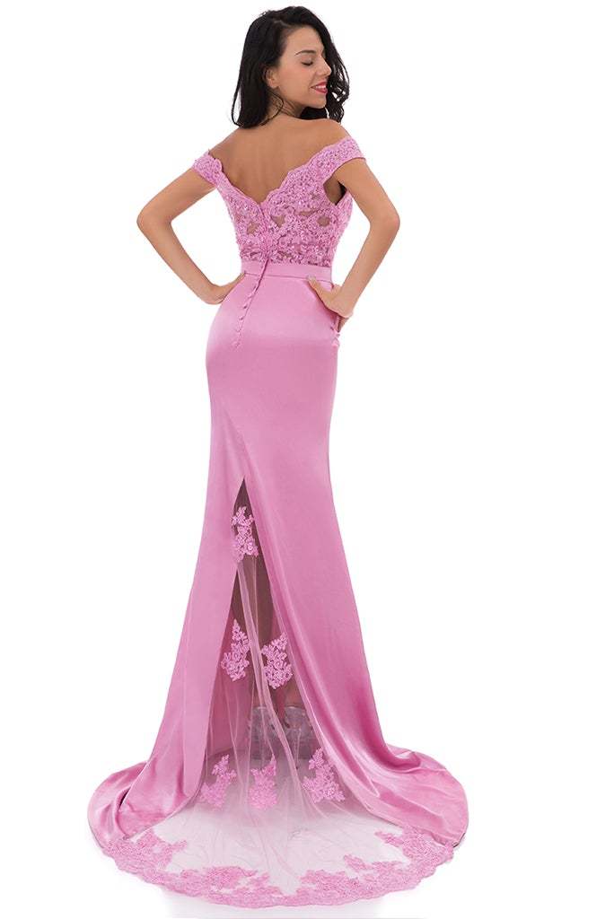 Mermaid Off-the-Shoulder Bridesmaid Dress with Appliques