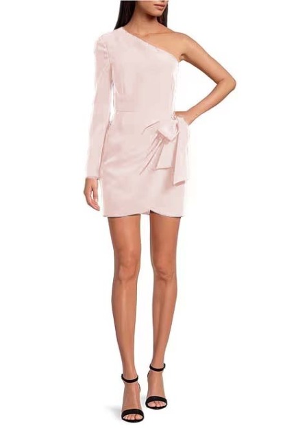 Elegant Black One Long Sleeve Off Shoulder Special Short Mini cocktail Dress