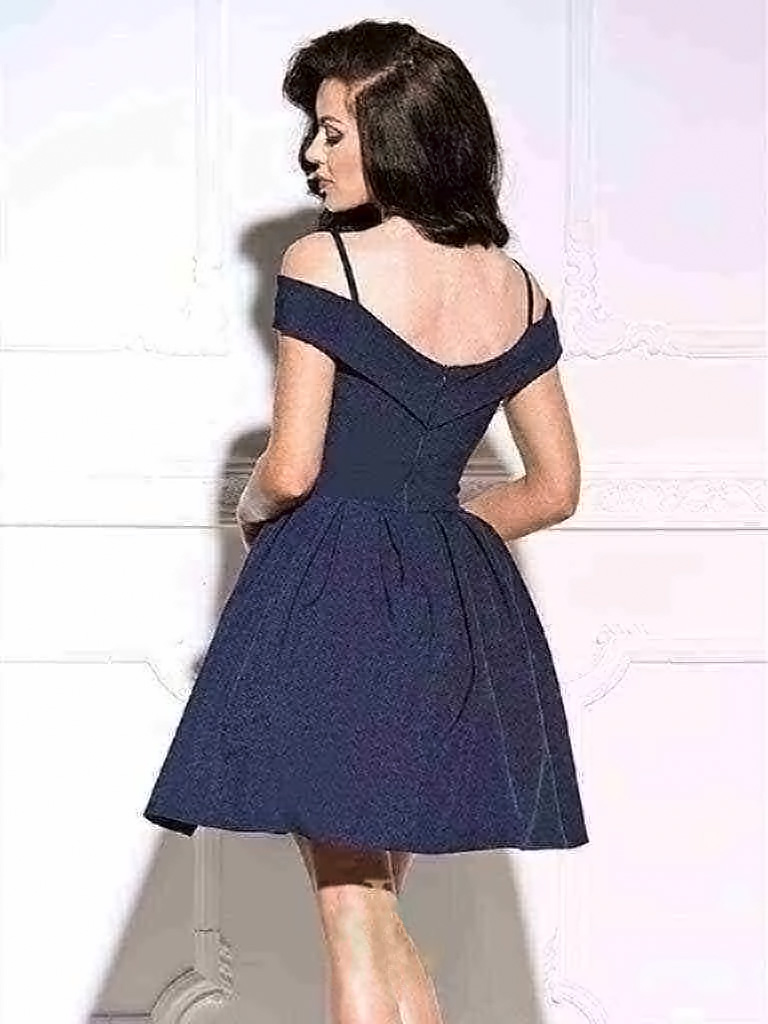 Light Purple Off-The-Shoulder Short Mini cocktail Dress