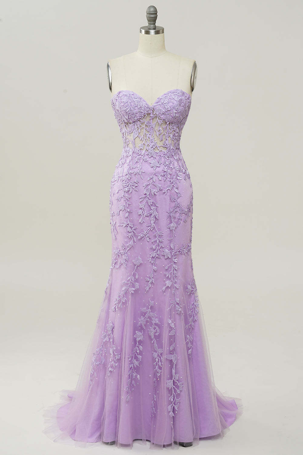 Sweetheart Neck Mermaid Prom Dress in Sky Blue with Appliques