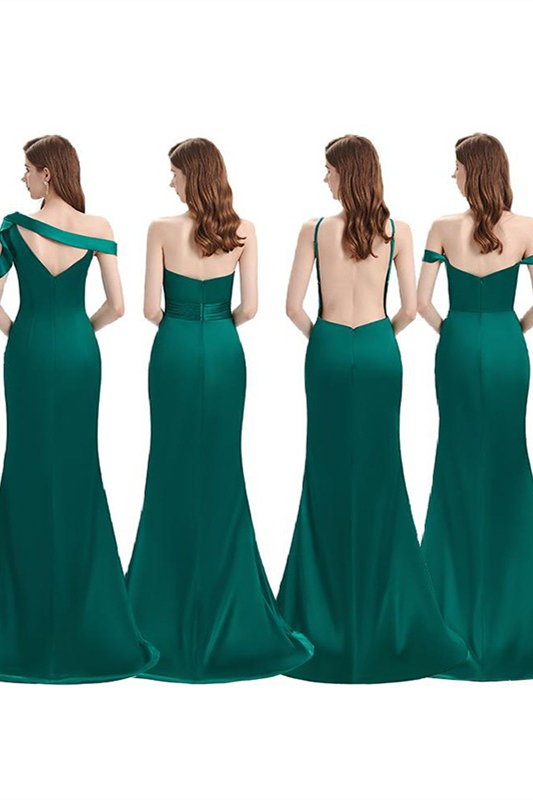 Mermaid Dark Green Bridesmaid Dress with Split