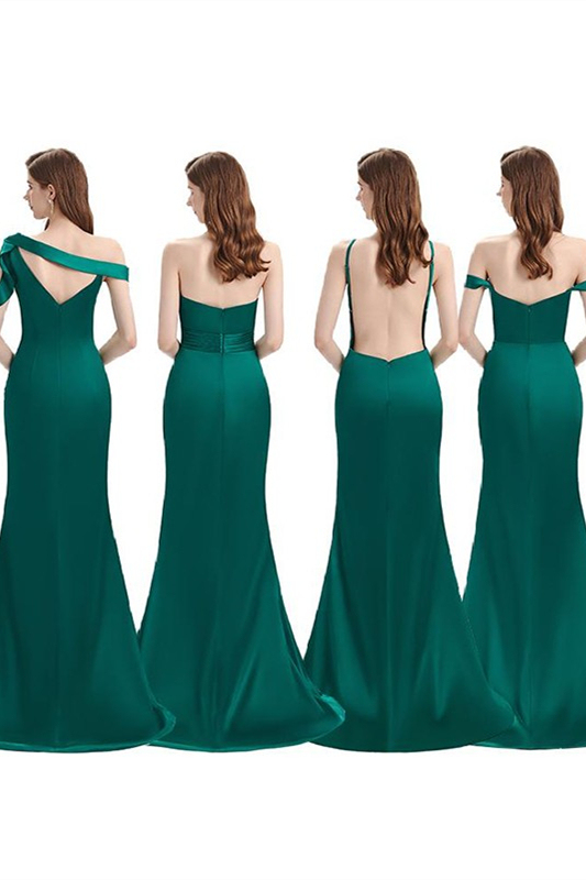 Mermaid Dark Green Bridesmaid Dress with Split