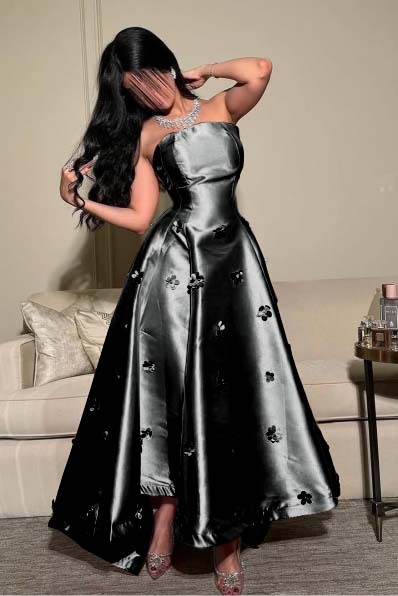 Strapless Sleeveless Long Formal Dress With Pleated Appliques