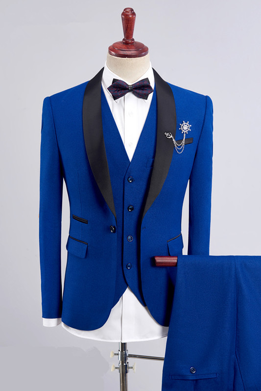 Royal Blue Three-Piece Bespoke Wedding Suit for Men