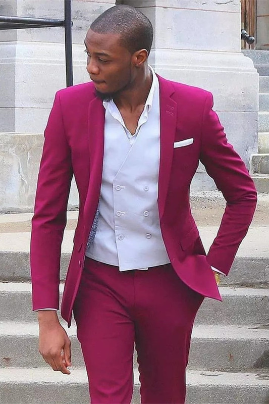 Customized Notched Lapel Men's Wearhouse Wedding Suits