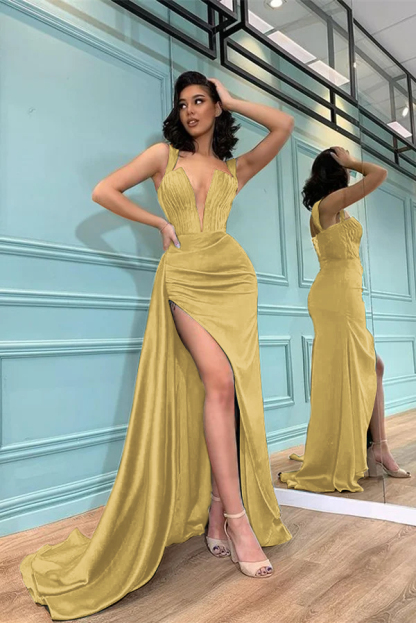 Mermaid Dark Green Evening Dress With Slit