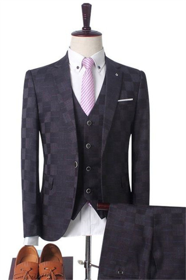 Fashion Dark Red Three-Piece Prom Tuxedo Marriage Suit for Men