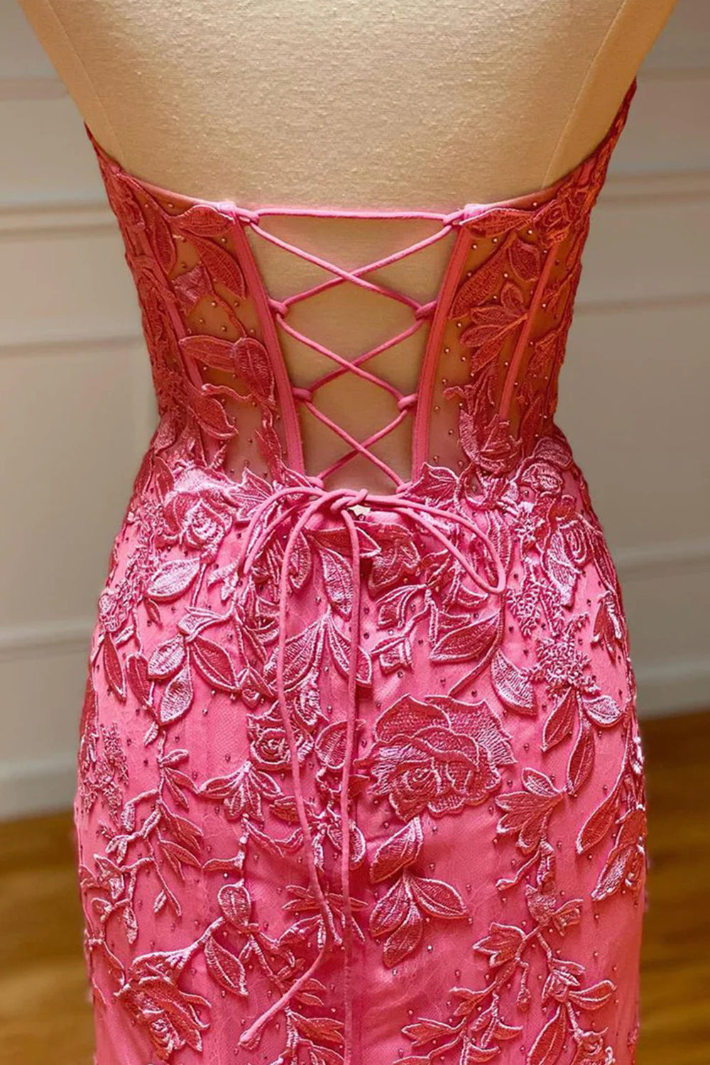 Strapless Black Prom Dress Featuring Appliques