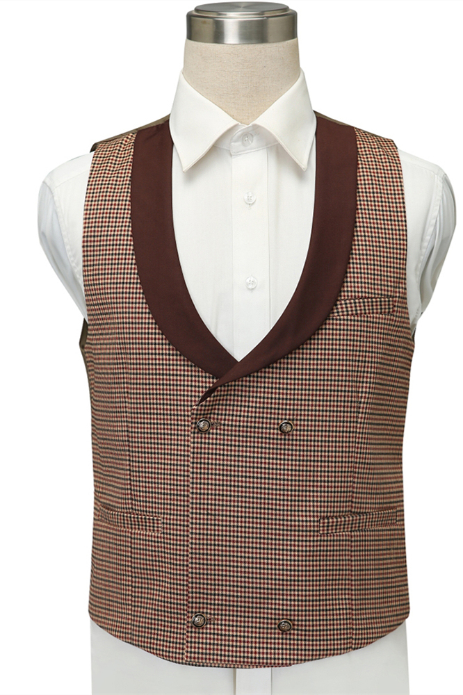 Unique Burgundy Notched-Lapel Fitted Wedding Suit for Men