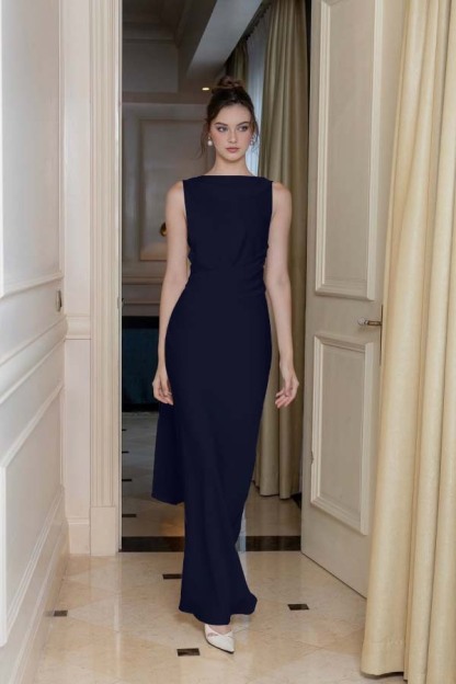 婢跺秴鍩桹ne Shoulder Long Sleeve Long High Split Formal Dress With Beading