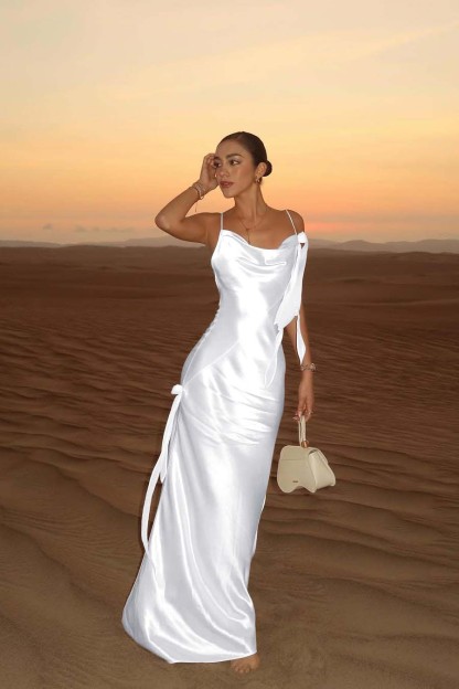 Spaghetti Strap Backless Sleeveless Long Mermaid Formal Dress With Pleated