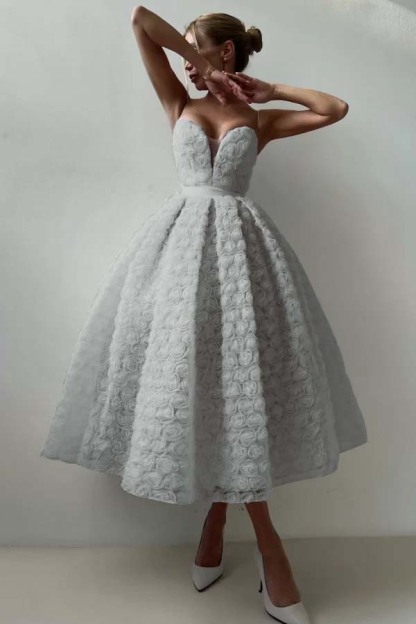 Strapless Sleeveless Long A Line Formal Dress With Appliques Belt