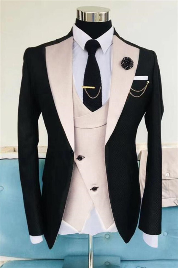 Stylish Slim Fit Prom Suits Black Wedding Tuxedos Outfit Suits for Mans