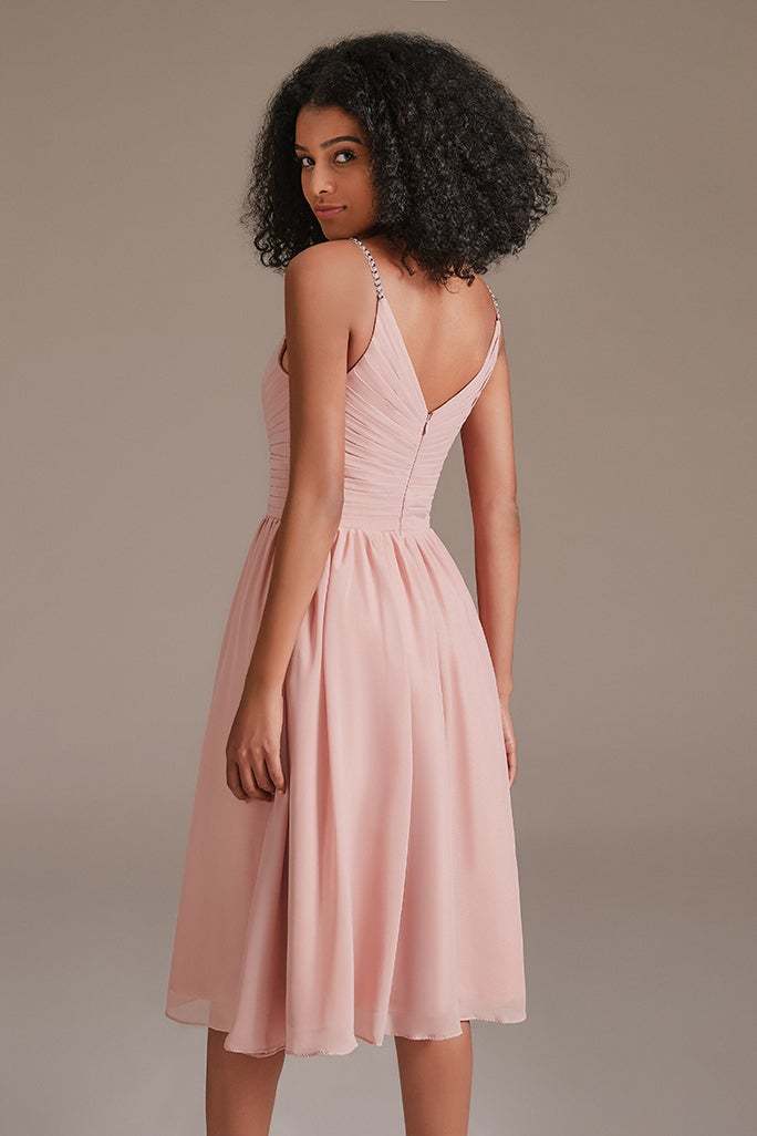 Junior Pink Sleeveless Bridesmaid Dress