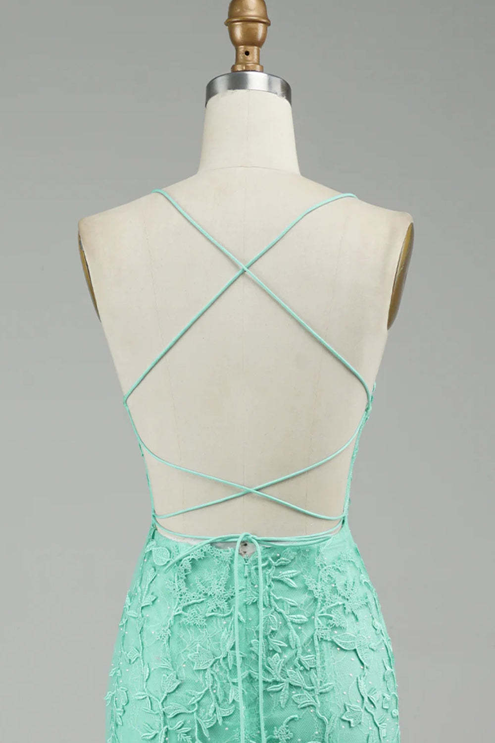 Prom Dress with Fuchsia Spaghetti Straps and Appliques