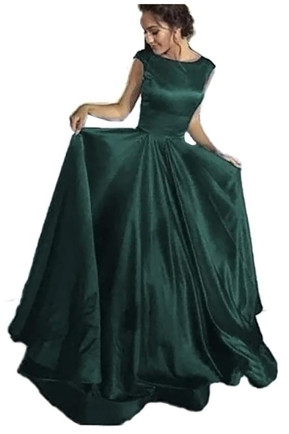 Scoop Cap Sleeve Long Bridesmaid Dress