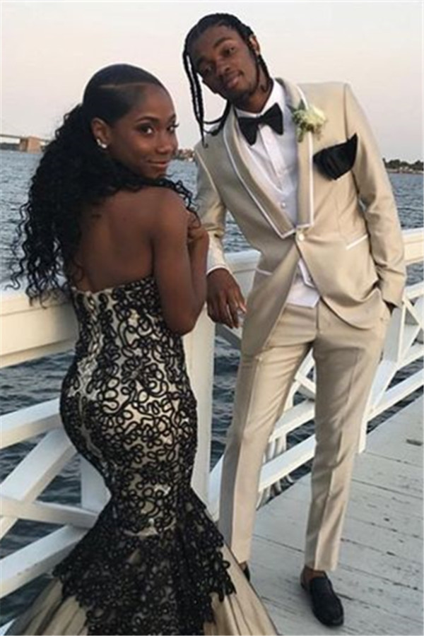 Stylish Shawl Lapel Light Champagne Slim Fit with One-Button Tuxedo Suit for Groom