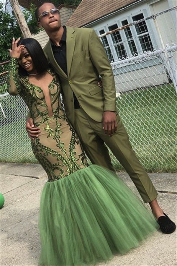 Elegant Lime Green Bespoke Party Prom Casual Suit for Guy with Two Pieces